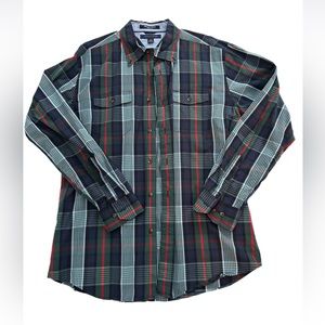 Tommy Hilfiger Heritage Poplin Plaid Button Down Large